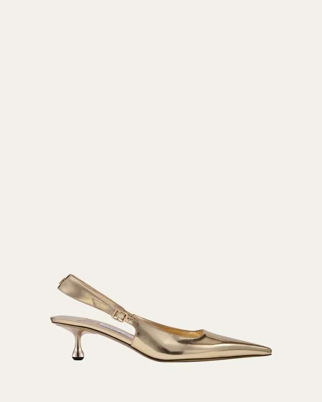 Amel Metallic Slingback Pumps